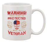 Warning This Girl Is Protected By A Veteran Daughter Funny DT White Coffee Mug