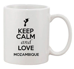 Keep Calm And Love Mozambique Country Map Patriotic Ceramic White Coffee Mug