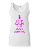 Junior Keep Calm And Love Albania Country Novelty Statement Sleeveless Tank Top