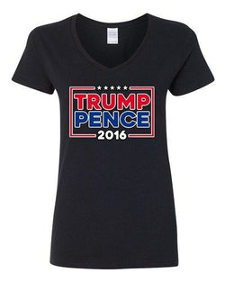 V-Neck Ladies Trump Pence 2016 Vote America Campaign Election (B) T-Shirt Tee