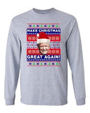 Long Sleeve Adult T-Shirt New Trump President Make Christmas Great Again Xmas DT