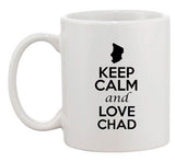 Keep Calm And Love Chad Africa Country Map Patriotic Ceramic White Coffee Mug