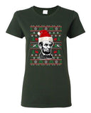 Ladies Abraham Lincoln President USA Ugly Christmas Holiday Funny DT T-Shirt Tee