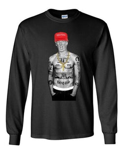 Long Sleeve Adult T-Shirt Trump Make America Great Again President Thug Gangster