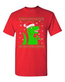 T-Rex Christmas Dinosaur Ugly Xmas Holiday Snow Funny Adult DT T-Shirt Tee