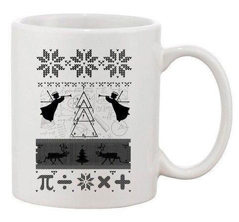 Math Mathematics Angels Deer Ugly Christmas Holiday Funny DT Coffee 11 Oz Mug
