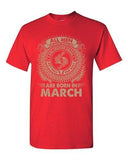 Pisces All Men Are Created Equal Best Born In March Funny Adult DT T-Shirt Tee