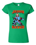 Junior New Jesus Saves Hockey Puck Jersey Sports Funny DT T-Shirt Tee