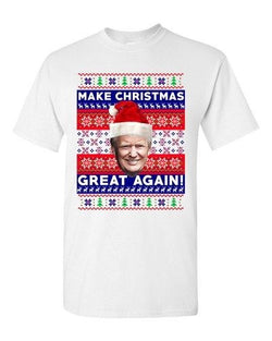 New Trump President Make Christmas Great Again Ugly Xmas Adult DT T-Shirt Tee