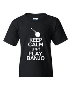 City Shirts Keep Calm And Play Banjo Music Lover DT Youth Kids T-Shirt Tee