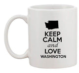 Keep Calm And Love Washington Country Map USA Patriotic Ceramic White Coffee Mug