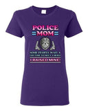 Ladies Police Mom Some People Wait A Hero I Raised Mine Funny DT T-Shirt Tee