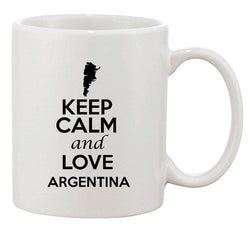 Keep Calm And Love Argentina Country Map Patriotic Ceramic White Coffee Mug