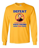 Long Sleeve Adult T-Shirt Defeat Crooked Hillary Vote Trump 2016 President DT