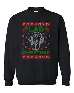 Lab Christmas Dog Puppy Paw Hound Ugly Christmas Funny DT Crewneck Sweatshirt