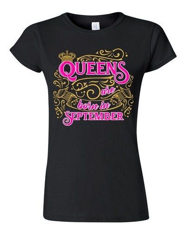 Junior Queens Are Born In September Crown Birthday Funny DT T-Shirt Tee