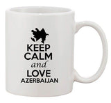 Keep Calm And Love Azerbaijan Country Map Patriotic Ceramic White Coffee Mug