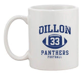 Dillon 33 Football Retro Sports Fan Ball TV Funny DT Ceramic White Coffee Mug