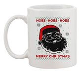 Hoes Hoes Hoes Santa Claus Ugly Christmas Funny Parody DT Coffee 11 Oz Mug