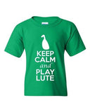 City Shirts Keep Calm And Play Lute Brass Music Lover DT Youth Kids T-Shirt Tee
