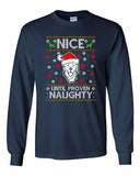 Long Sleeve Adult T-Shirt Nice Until Prove Naughty Labrador Dog Christmas DT