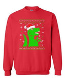 T-Rex Christmas Dinosaur Ugly Xmas Holiday Snow Funny DT Crewneck Sweatshirt