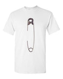 Safety Pin Staple Brooch Funny Humor Novelty Adult DT T-Shirt Tee