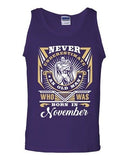 Never Underestimate Who Was Born In November Old Man Funny DT Adult Tank Top