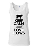 Junior Keep Calm And Love Elephants Animal Lover Moo Graphic Novelty Tank Top