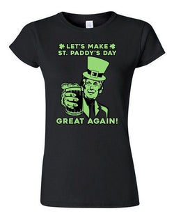 Junior Let's Make St. Paddy's Day Great Again Beer Party Funny DT T-Shirt Tee