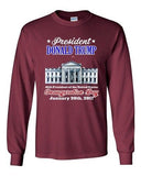 Long Sleeve Trump White House Inauguration Day 45th President Adult T-Shirt  DT