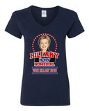 V-Neck Ladies Hillary Is My Homegirl Vote President 2016 Election T-Shirt Tee