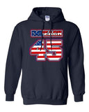 Impeach 45 President Donald USA American Flag Political DT Sweatshirt Hoodie