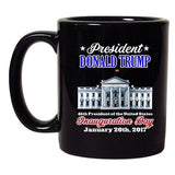 Donald Trump White House Inauguration 45th President Black DT Coffee 11 Oz Mug