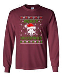 Long Sleeve Adult T-Shirt Merry Woofmas Husky Dog Paw Ugly Christmas Funny DT