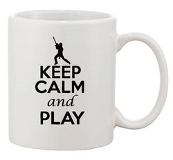 Keep Calm And Play Guitar Guitarist Band Music Funny Ceramic White Coffee Mug