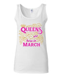 Junior Queens Are Born In March Crown Birthday Funny Sleeveless Tank Tops