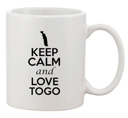 Keep Calm And Love Togo Africa Country Map Patriotic Ceramic White Coffee Mug
