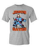 New Jesus Saves Hockey Puck Sports Jersey Funny DT Adult T-Shirt Tee