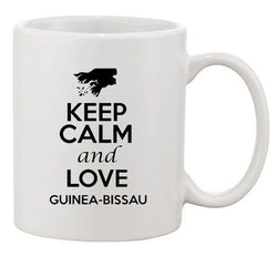 Keep Calm And Love Guinea Bissau Country Map Patriotic Ceramic White Coffee Mug