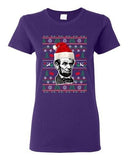 Ladies Abraham Lincoln President USA Ugly Christmas Holiday Funny DT T-Shirt Tee