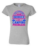 Junior Just Another Wine Drinker with a Camping Problem Funny DT T-Shirt Tee