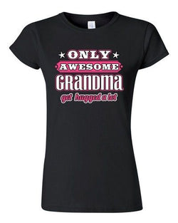 Junior Only Awesome Grandma Get Hugged A Lot Grandmother Gift Funny T-Shirt Tee
