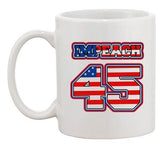 Impeach 45 President Donald USA American Flag Support DT White Coffee 11 Oz Mug