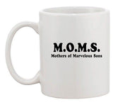 MOMS Mother Of Marvelous Sons Funny Humor Mom Gift Ceramic White Coffee Mug