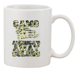 Camo America's Away Colors USA United States Patriotic DT White Coffee Mug