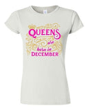 Junior Queens Are Born In December Crown Birthday Funny DT T-Shirt Tee