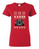Ladies Skull Vintage Car Race Ugly Christmas Holiday Gift Funny DT T-Shirt Tee
