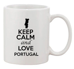 Keep Calm And Love Portugal Country Map Patriotic Ceramic White Coffee Mug