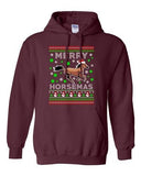 Merry Horsemas Horse Animals Ride Ugly Christmas Funny DT Sweatshirt Hoodie